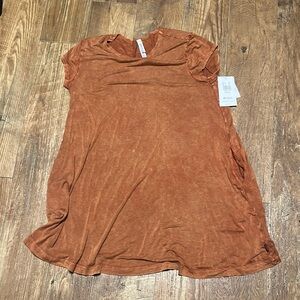 RVCA Orange Flutter Sleeve Mini Dress